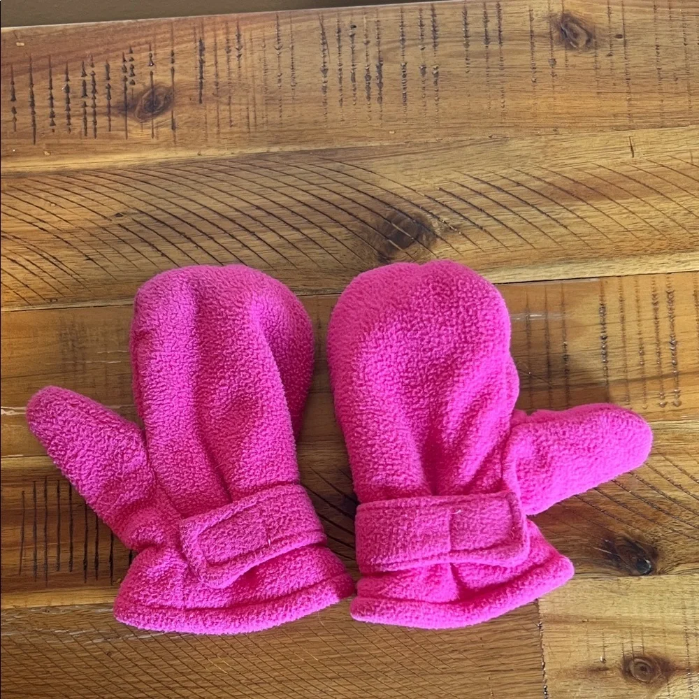 Toddler Girls Cozy Pink Fleece Mittens for Kids